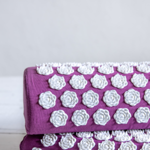 Acupressure mats with white nubs and purple cotton mat material