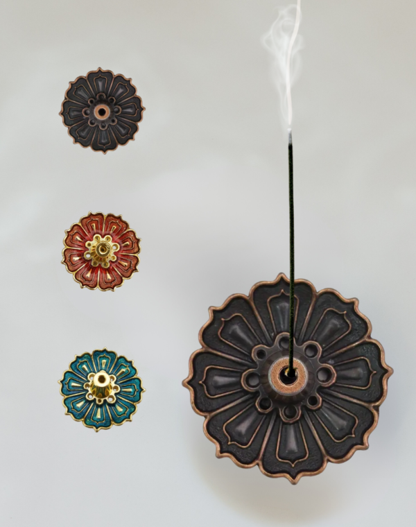 Incense Burner Stick Holders showing all 3 different types of holders by colour