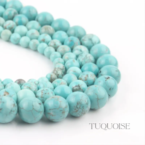 Mala beads turquoise close up