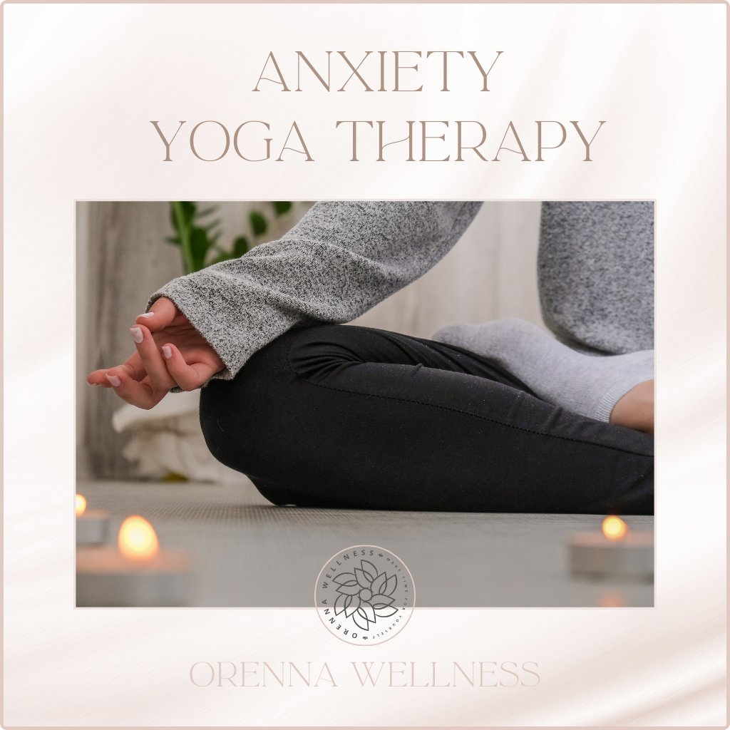 Yoga for Anxiety Therapy a woman sitting in a session with candles