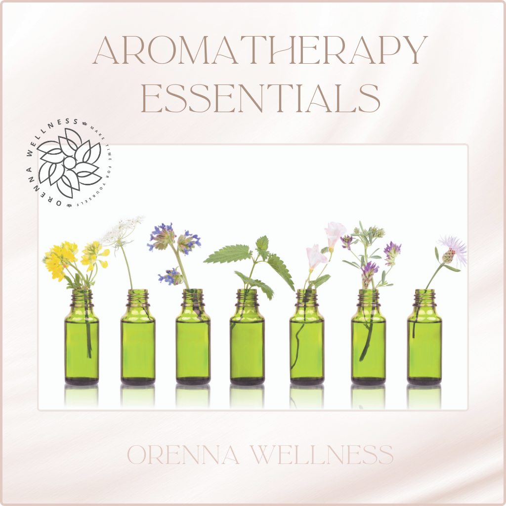 Aromatherapy Essentials Workshops, group of essential oils vials vith flowers