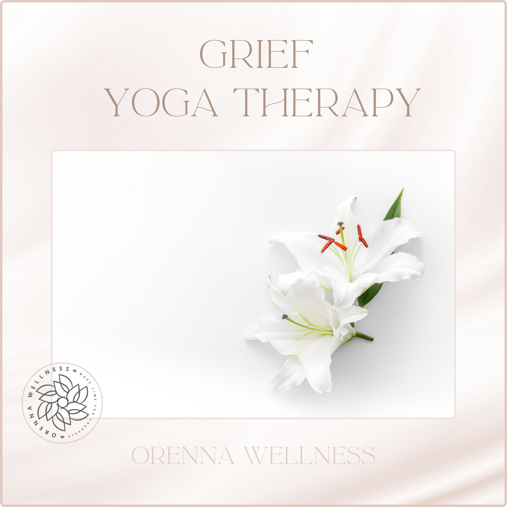 Yoga for Grief, a white flower representing the grieving process