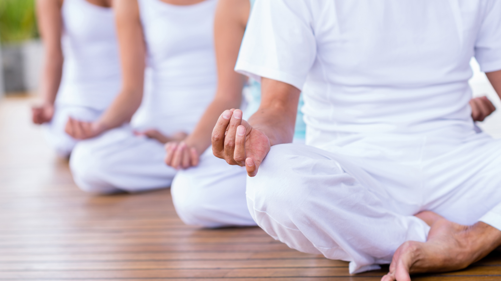 people meditating