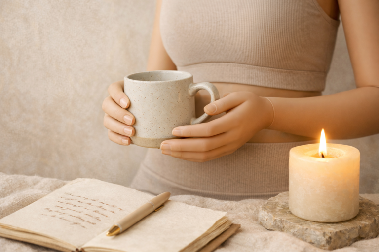 Soft neutral texture in warm tones mannequin