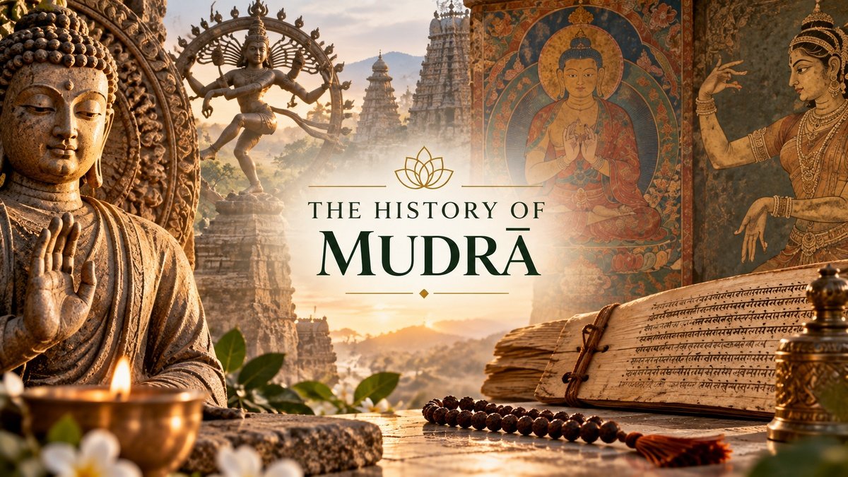 History of Mudra illustrated through Buddhist and Hindu imagery, hand gestures, temple art and historical manuscripts.