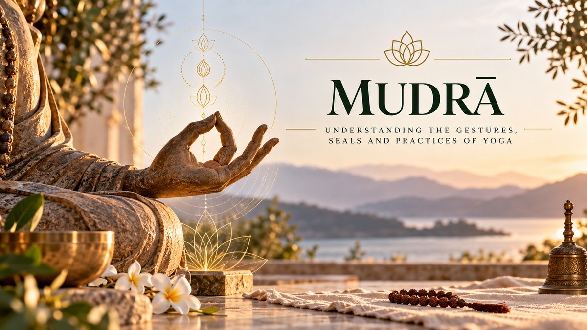 Mudra feature image representing symbolic hand gestures, meditation and the wider practices of yoga.